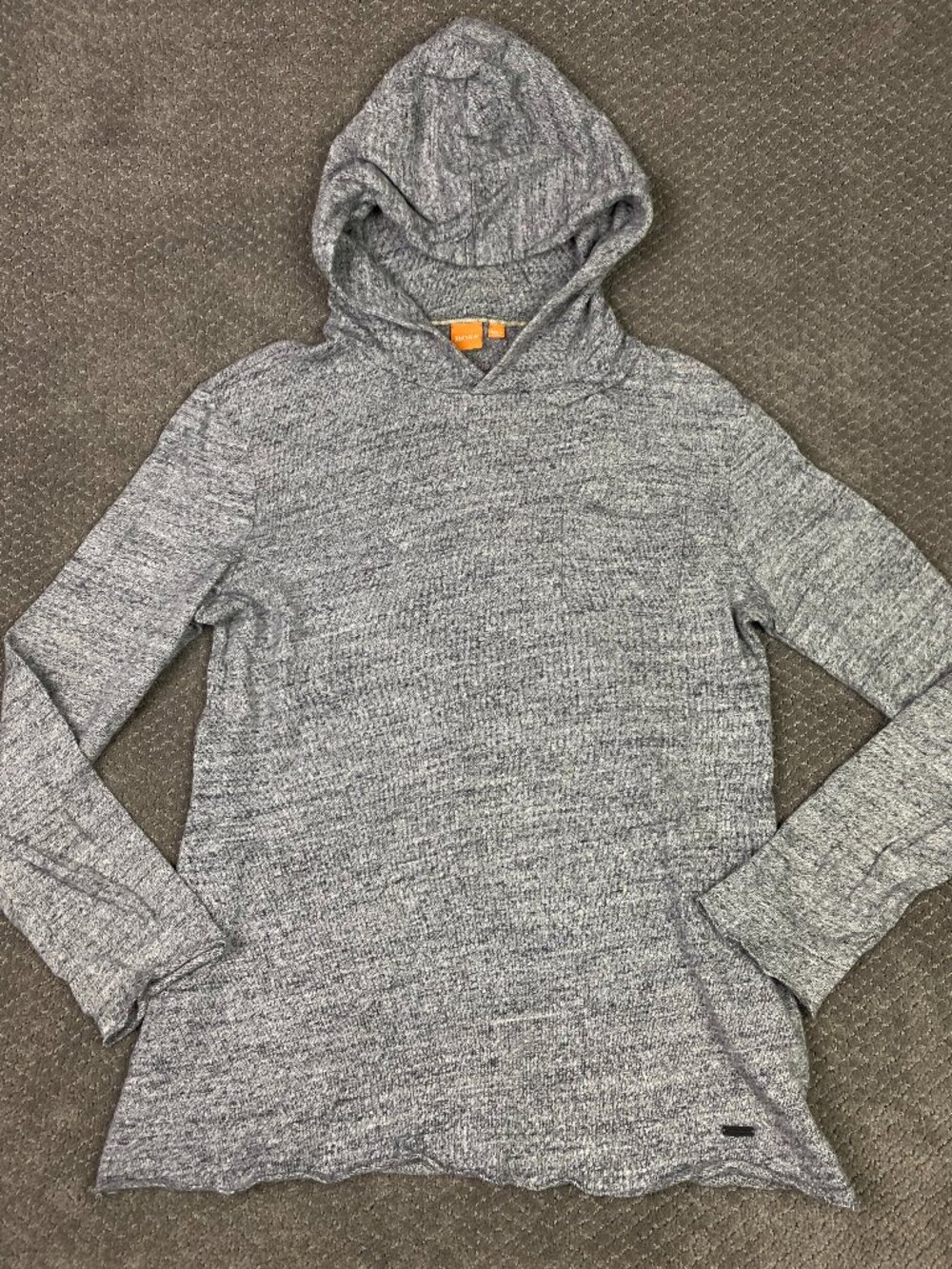 Hugo Boss Tru Hoodie Mens XL Gray Heather Pullover Cotton